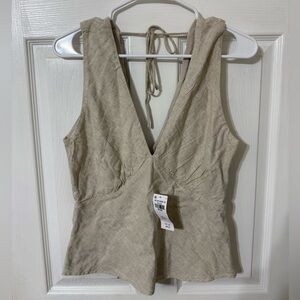 NWT Abercrombie & Fitch Light Tan V-Neck Top